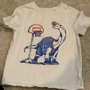 Old Navy Dinosaur Basketball Kids T-Shirt - Cream and Blue